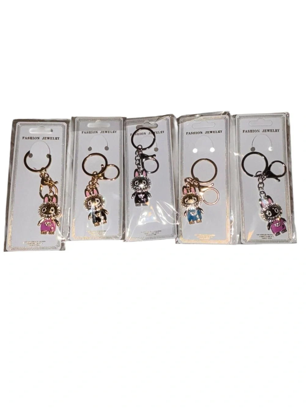 Cute Rhinestone Keychain Bag Charm Bundle | Kawaii Purse Charm Set